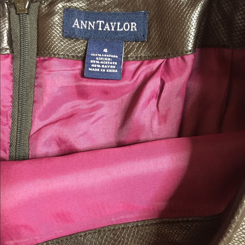 Ann Taylor 100% Leather Skirt